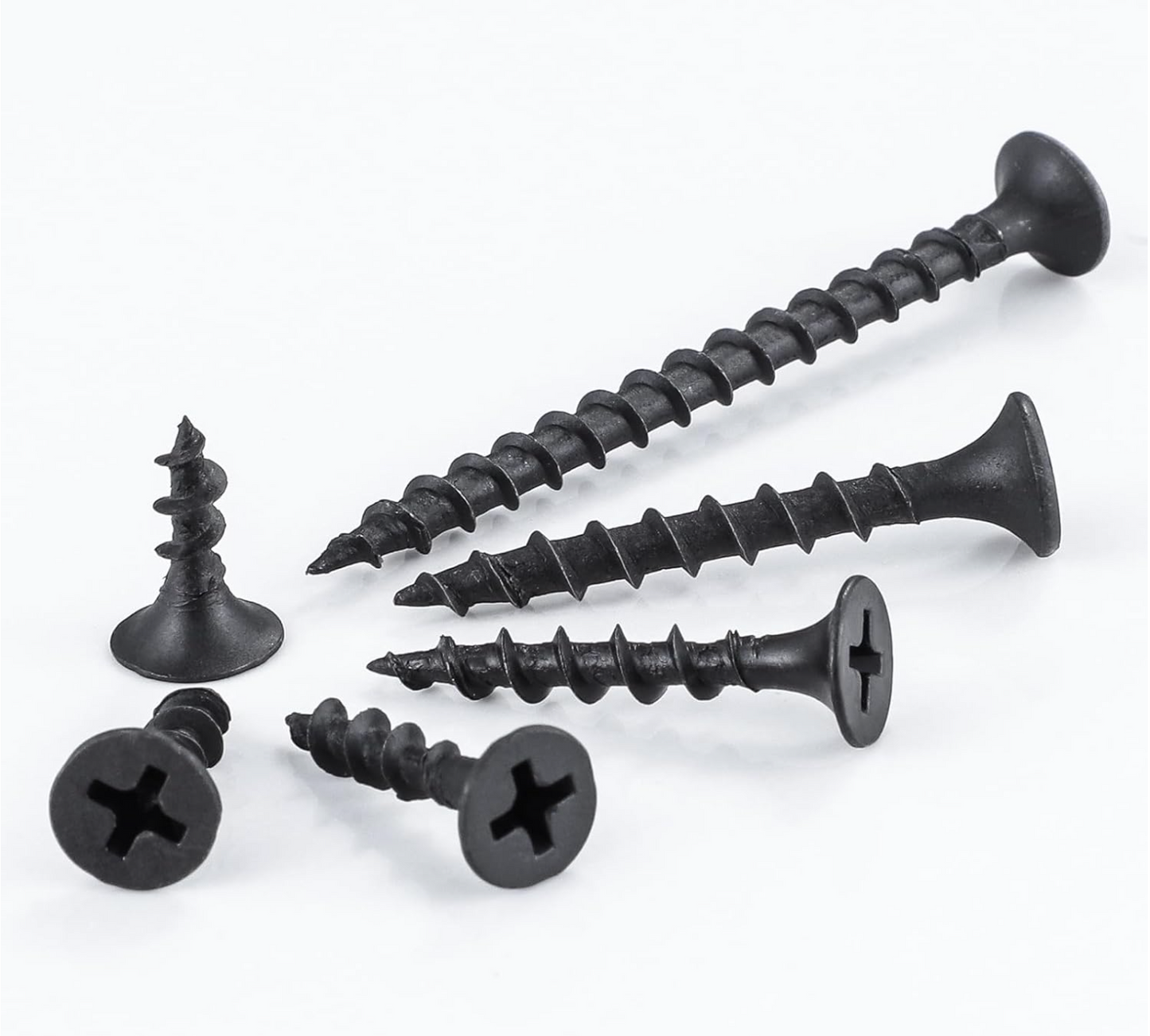 #6 Black Fastener Drywall Screws Kit-Phillips with coarse Threaded tip, Black, Suitable for Drywall Slate, Wood, etc.
