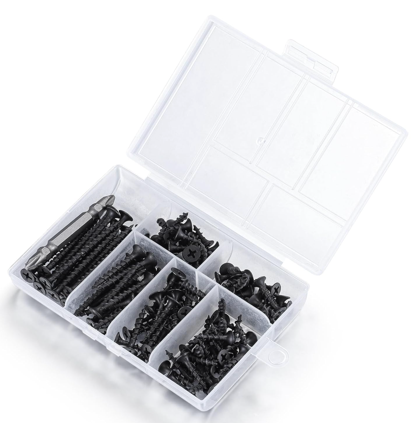 #6 Black Fastener Drywall Screws Kit-Phillips with coarse Threaded tip, Black, Suitable for Drywall Slate, Wood, etc.